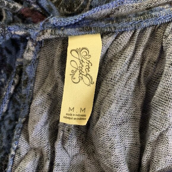 Free People Blue Purple Paisley Tunic Boho Oversized Flowy Top M Festival Vibes - Picture 4 of 5